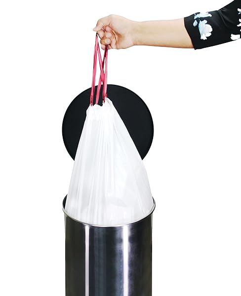 COMPATIBLE WITH SIMPLEHUMAN CODE H – 150 COUNT (3 ROLLS) DURABLE CUSTOM FIT PLASTIC TRASH BAGS W/DRAWSTRING – 30-35 LITER/ 8-9 GALLON TRASH CANS – HEAVY DUTY GARBAGE BAG – MADE IN USA