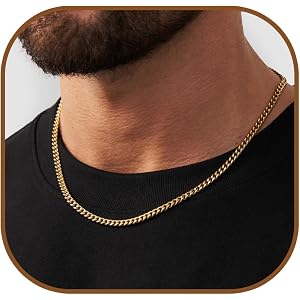 Avotto 316L Stainless Steel 3.5mm/5mm Cuban Link Chain for Men,Silver Gold Black Sturdy & Colourfast Cuban Chain Necklaces Je
