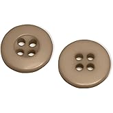 50 Pcs Tan Buttons for Sewing 0.50 inch Shirt Buttons 4-Hole 20L Plastic Sew on Heavy Duty Sewing Melamine Brown Round Bulk Ideal for Dress Shirt Skitr Pants Uniform Craft DIY Project
