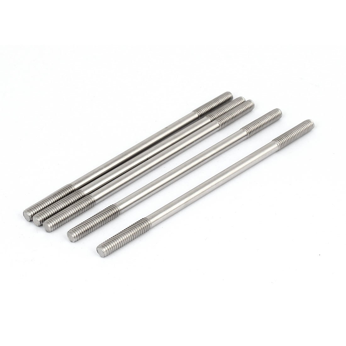 sourcingmap M6x130mm 304 Stainless Steel Double End Threaded Stud Screw Bolt 5pcs