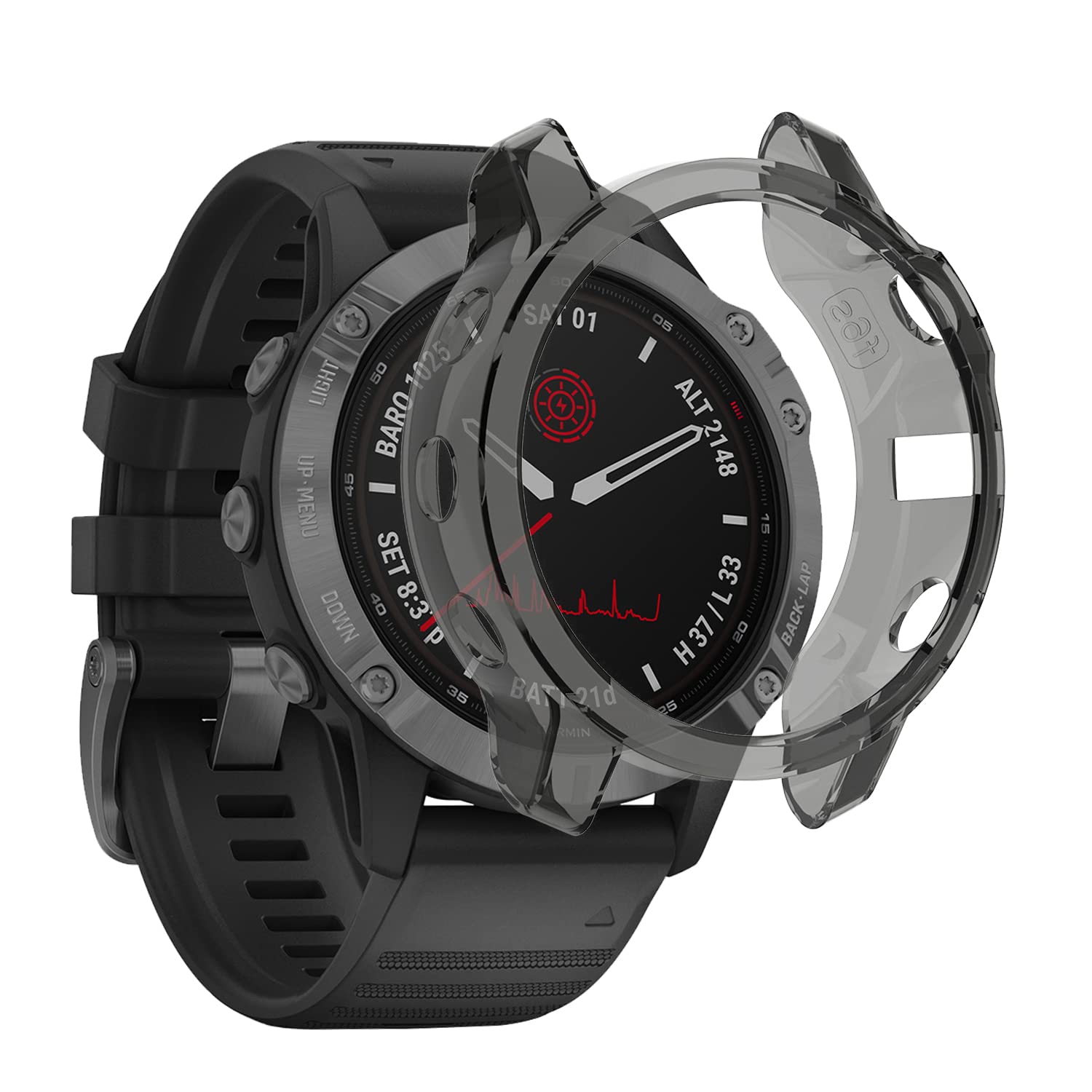 PaceBid Case Compatible with Garmin Fenix 6 Pro, Protective TPU Case, Scratch-Resistant Protective Case for Garmin Fenix 6 PRO (Black)