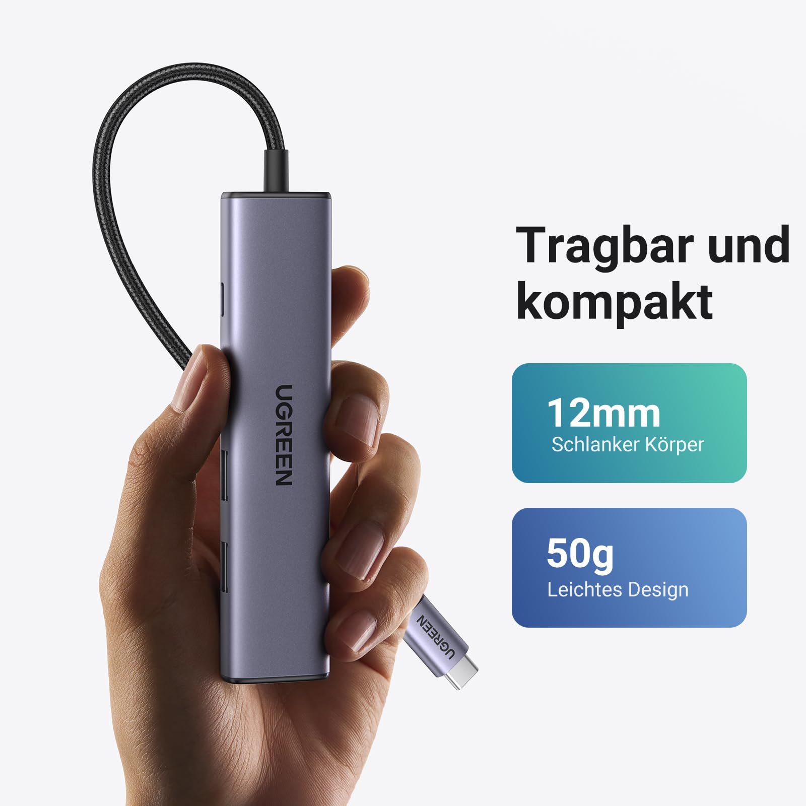 UGREEN Revodok 105 USB C Hub PD100W, 4K HDMI, 3 x USB A Data Ports USB C Adapter Multiport Adapter Compatible with iPhone 17/16, Galaxy S24, Surface, MacBook Pro/Air, iPad Pro/Air, Steam Deck etc.
