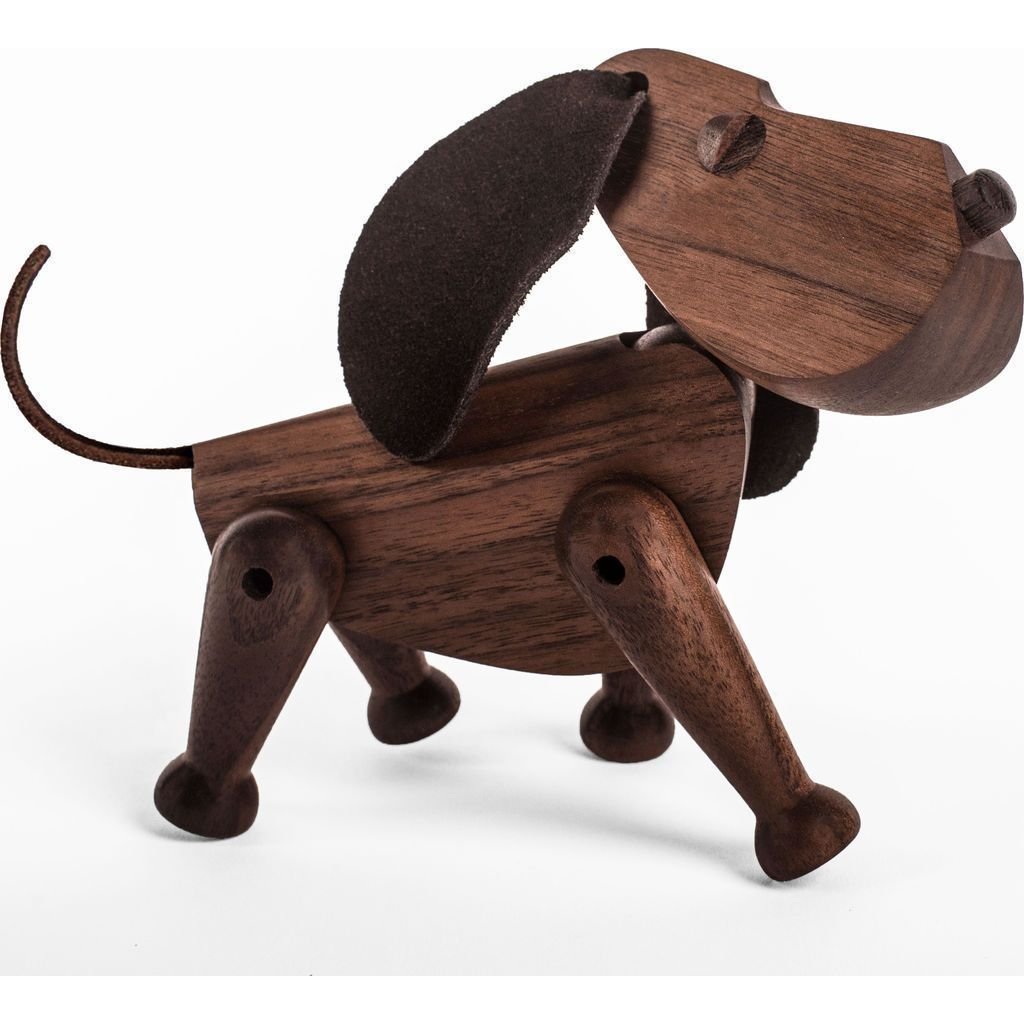 Architectmade - Wooden dog Bobby height 13 cm, walnut.