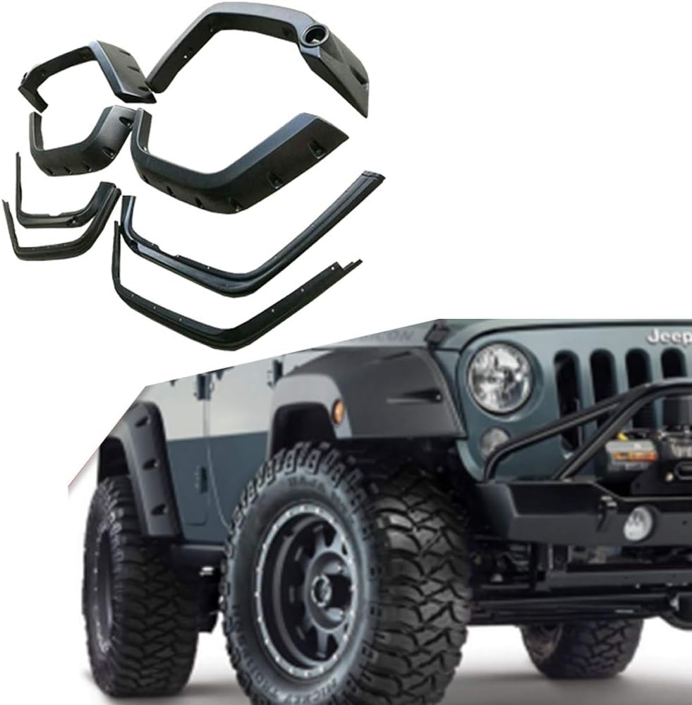 YYD Car Wheel Eyebrow Arch Trim Lips Fender Flares Protector Extra Wide Body Wheel Arches,Fender Flares for JEEP JK