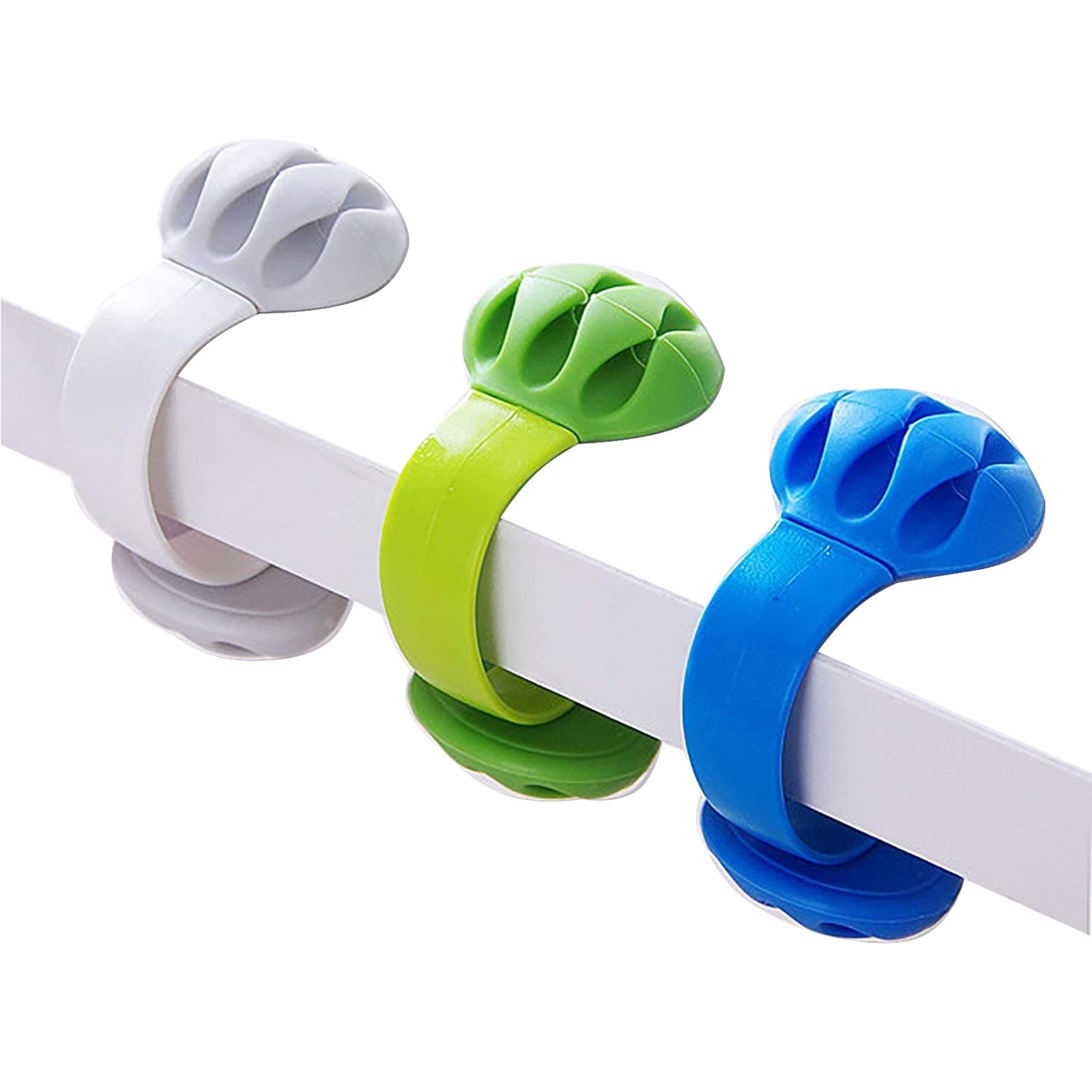 Cable Holder - Cord Organizer - Cable Management Clips - Wire Holder System -3 Packs Multipurpose Cable Clips for Phone Chargers, USB Cables - Home, Office, Nightstand, Desk Organizer by Jiulory