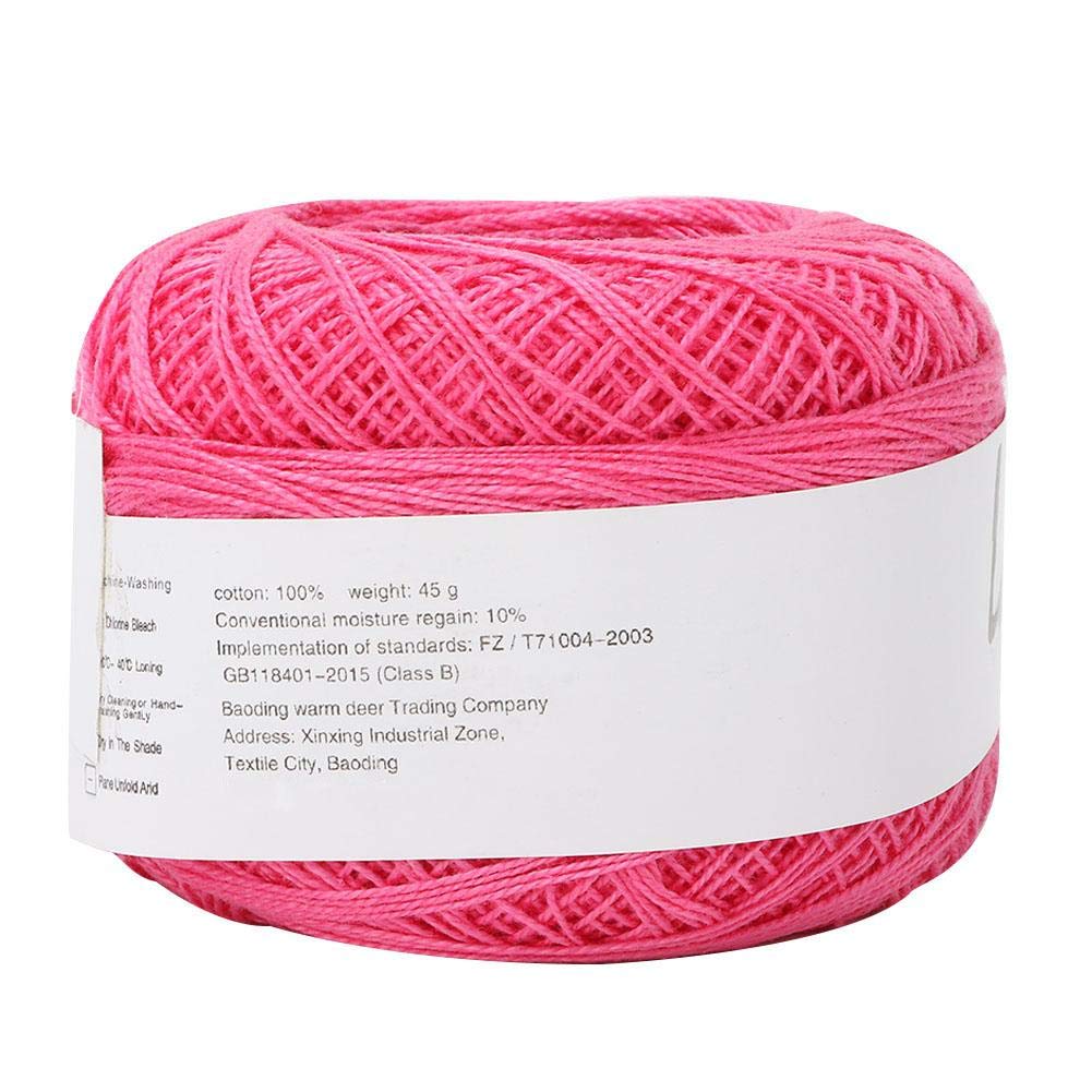 Crochet Yarn Colourful Glitter Cotton Crochet Thread Popular Lace Line Cotton Hand Crocheted Summer Silk Light Thin Line with a Crochet for Hand Embroidery(6615 Rose Red) — image 1