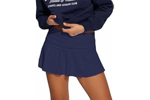 Hafailia Skorts for Women with Pockets Casual Fold Over Low Waist Pleated Tennis Athletic Mini Skirts with Shorts Underneath