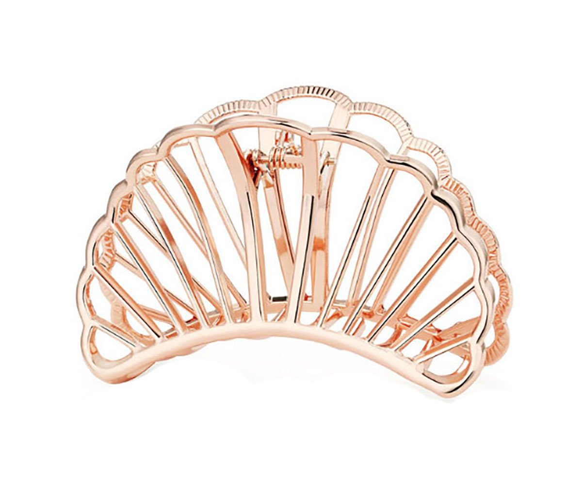 Fodattm Vintage Metal Hair Claw Hair Jaw Clips Hair Clamp Accessories for Girls Women (Sector, Rose gold)