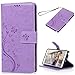 Note 3 Case,Samsung Galaxy Note 3 Case - Mavis's Diary Wallet Embossed Butterflies Flowers Design Folio Flip PU Leather with Stand Magnetic Closure Card Slot Shockproof Soft TPU Inner Cover - Purple