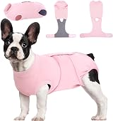 Kuoser Dog Surgery Recovery Suit Pink M Post-Op E-Collar Alternative
