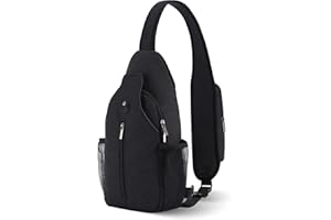 VADOO Sling Backpack with RFID Blocking and Phone Holder on Strap for Men Women Crossbody Chest Bag for Travel Hiking