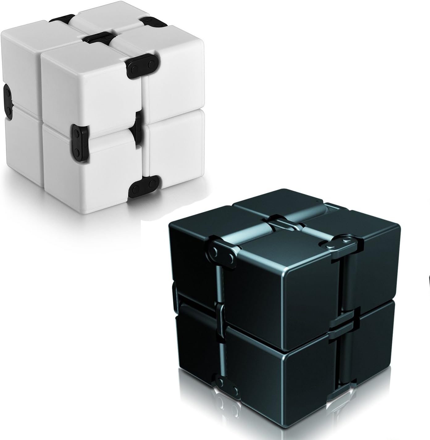 DIY Creations Infinity Cube Set Fidget Toy Anti-Anxiety Stress Relief Value Pack of 2 Pieces Black White
