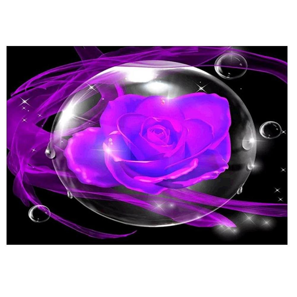 Amazon.com: 5D Diamond Painting Purple Flower Embroidery Cross Craft