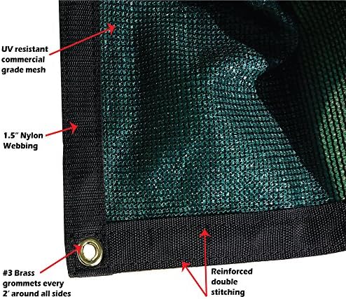 Xtarps - 16 ft. x 24 ft. - 7 OZ Premium 90% Shade Cloth, Shade Sail, Sun Shade (Green Color)