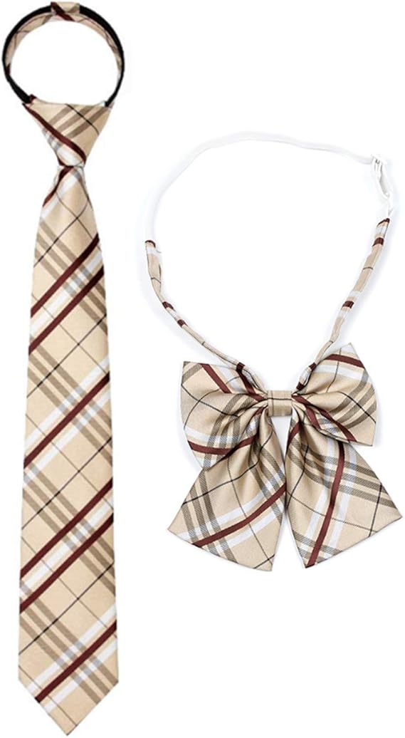 Amazon Co Jp スクールリボン ネクタイ 女子 制服リボン 学生服 中学生 高校生リボン 2点セット 服 ファッション小物