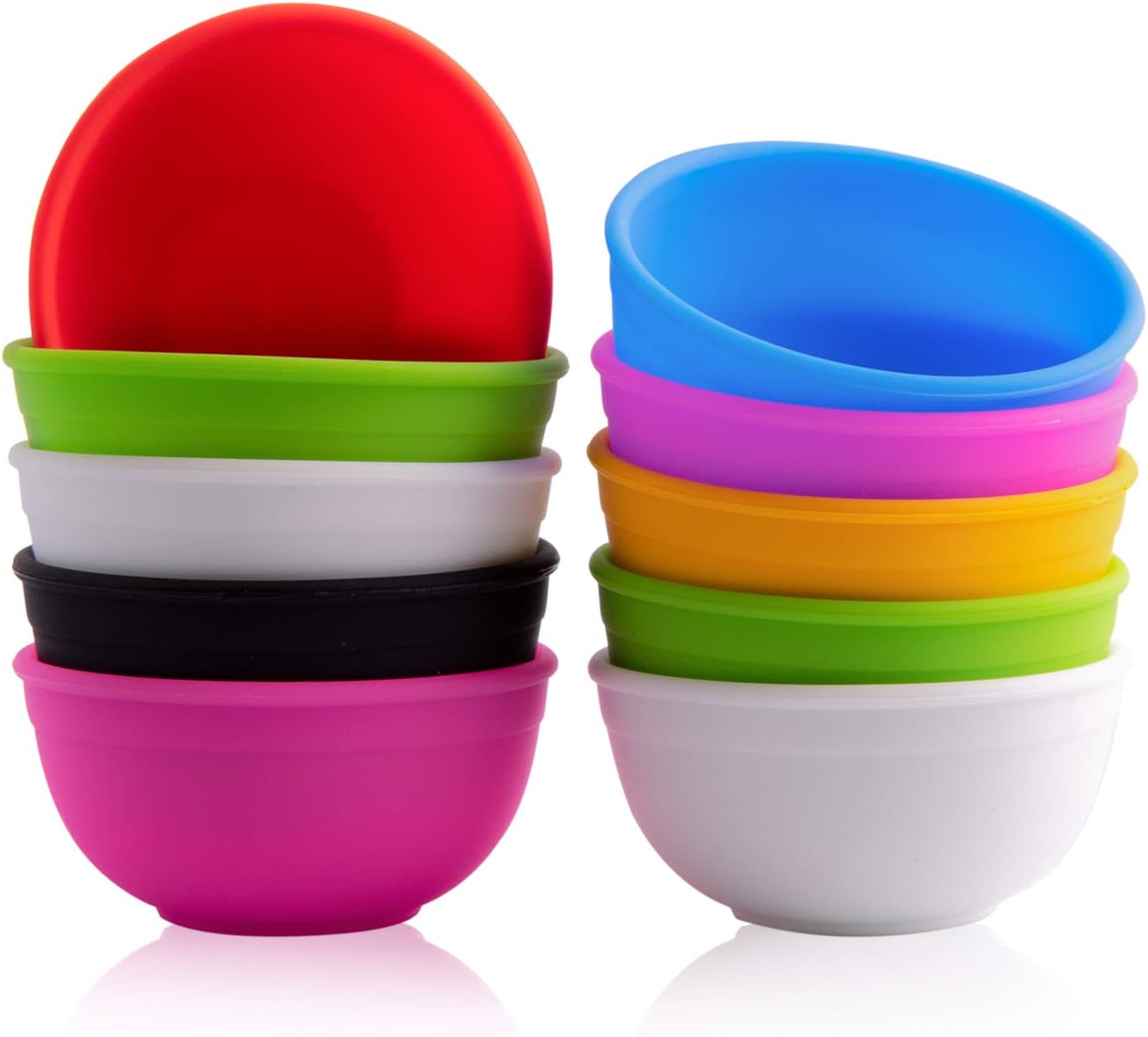 WXJ13 10 Pieces Mini Silicone Bowls Multicolor Silicone Mixing Bowls for Ketchup Salt Small DIY Crafts