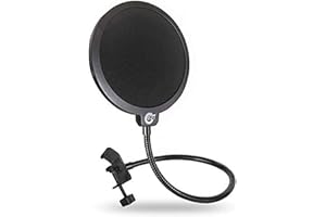 EJT Upgraded Microphone Pop Filter Mask Shield for Blue Yeti and Other Mic, 6 Inch Dual Layered Pop Wind Screen with Enhanced