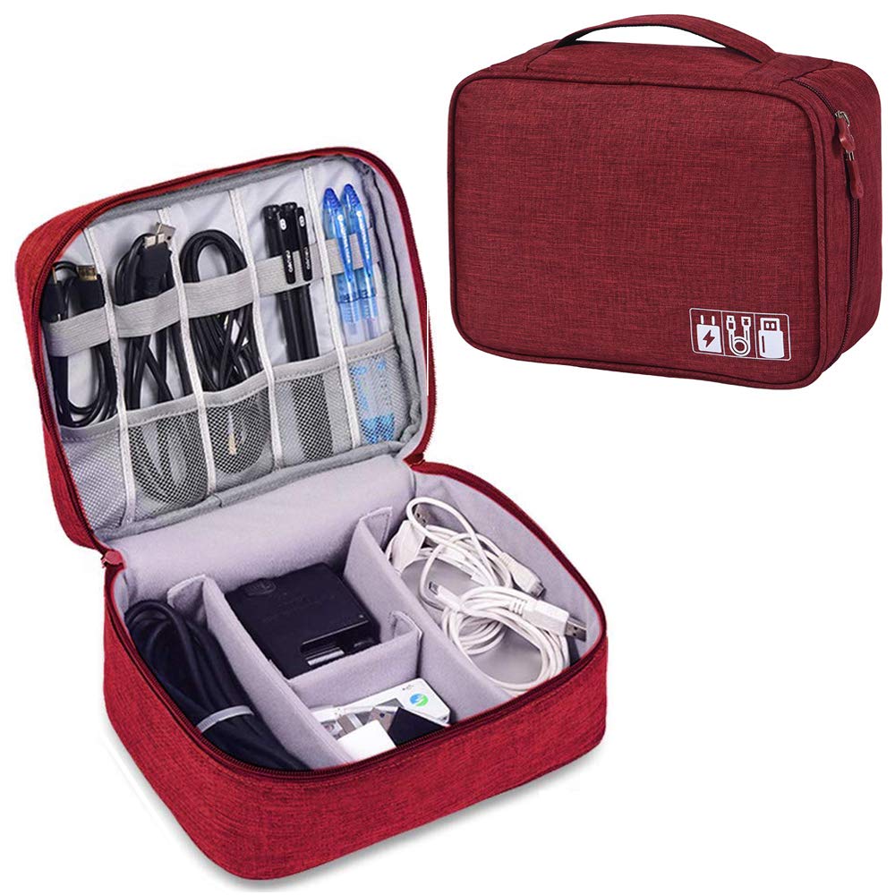 Kaxich Electronics Accessories Bag Travel Gadget Bags Portable Cable Organizer Case Waterproof Universal for Adapters Memory Cards, USB Cables