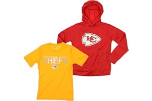 Outerstuff NFL Youth Boys (8-20) Two Piece Performance LS Fleece Hoodie and SS Tee 2 Pack Combo Set, Team Variation