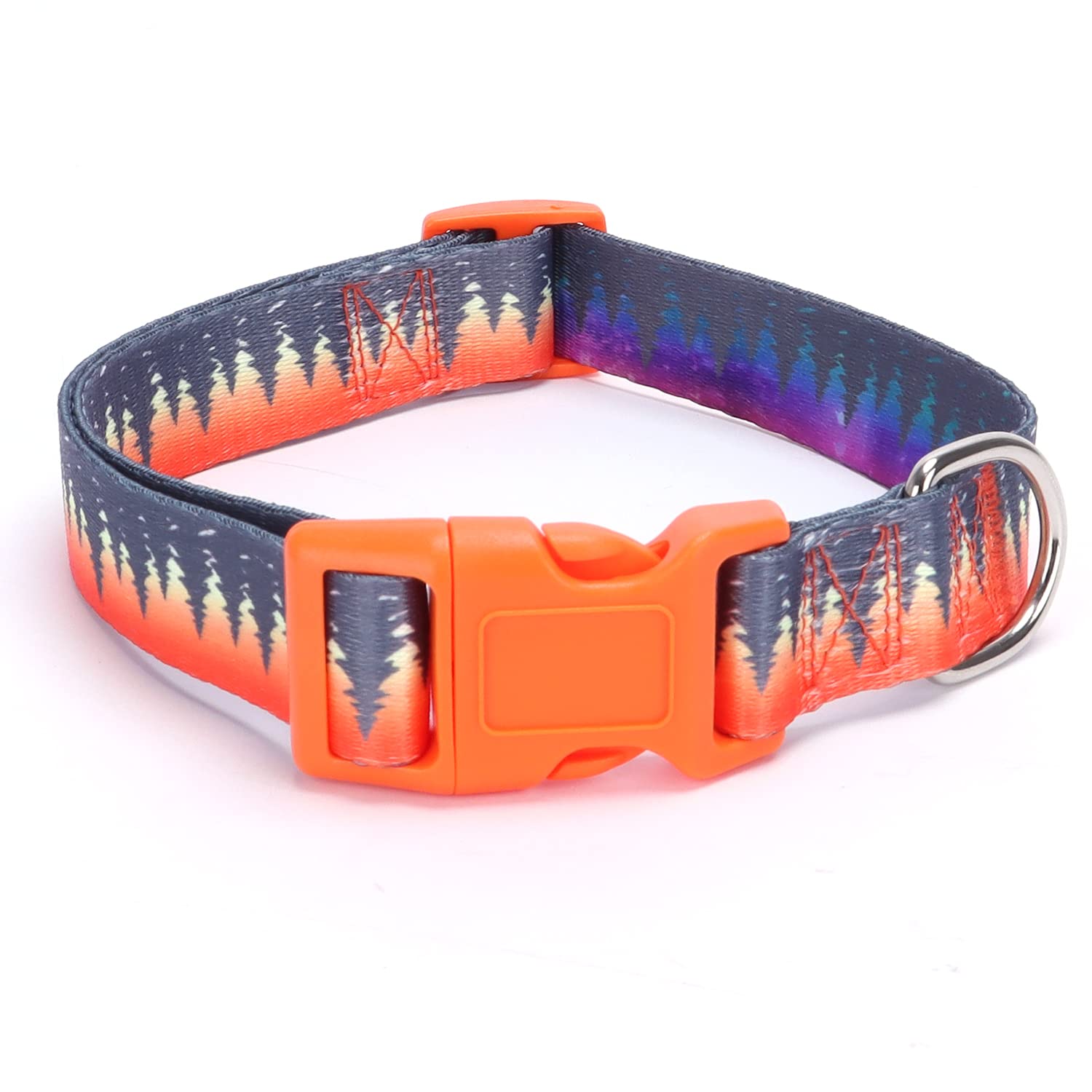 haoyueer Dog Collar for Small Medium Large Dogs, Adjustable Soft Puppy Collars with Quick Release Buckle Walking Running Training (S, Forest)