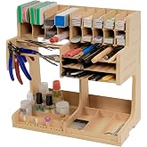 Bucasso Wooden Model Kit Organizer Rack with MDF Material, Paint Rack, Screwdriver/Brush Holder, For Tamiya Paints and Tools, GK1