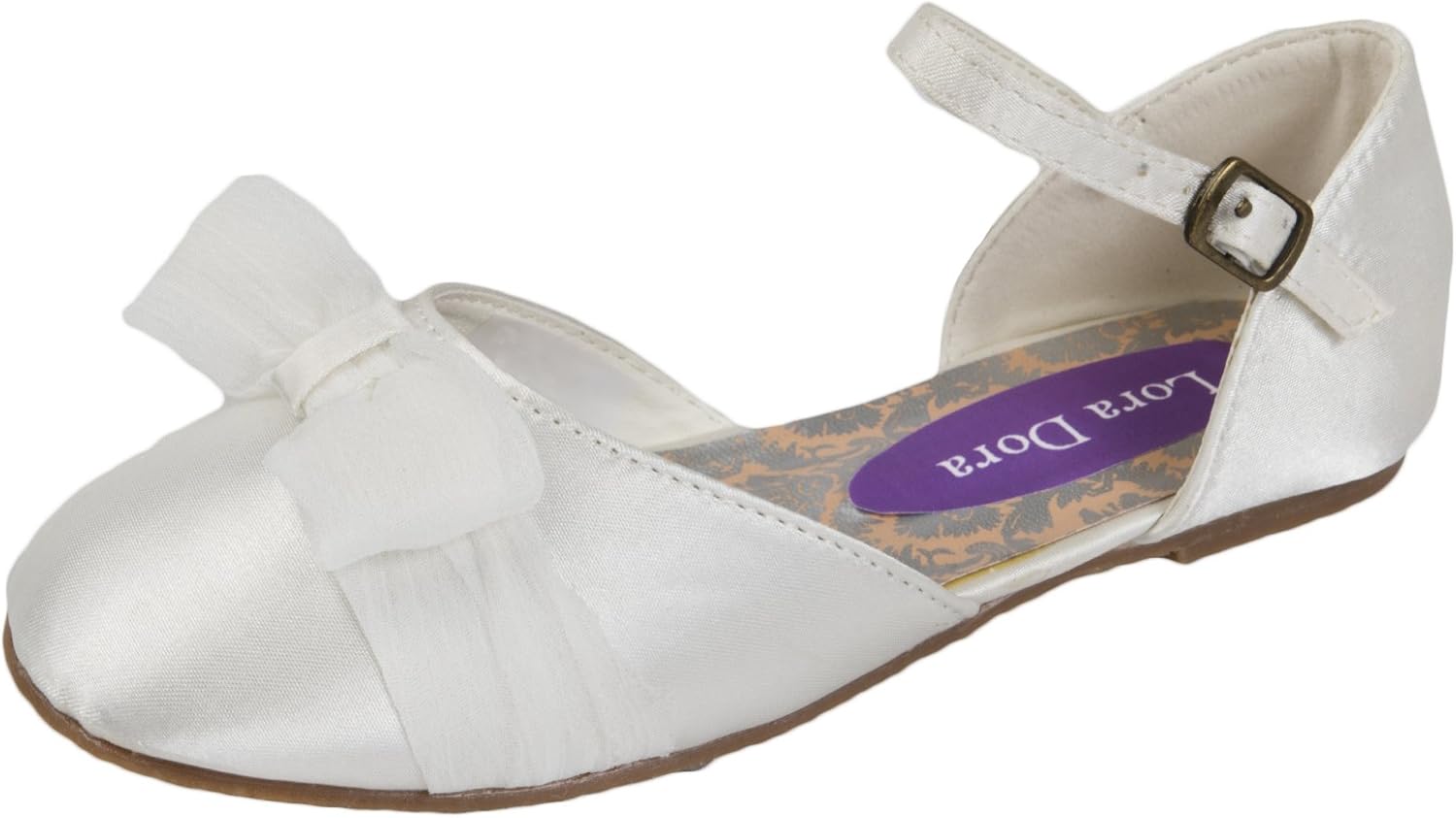Lora Dora Girls Satin Wedding Bridesmaids Shoes Low Heel Party