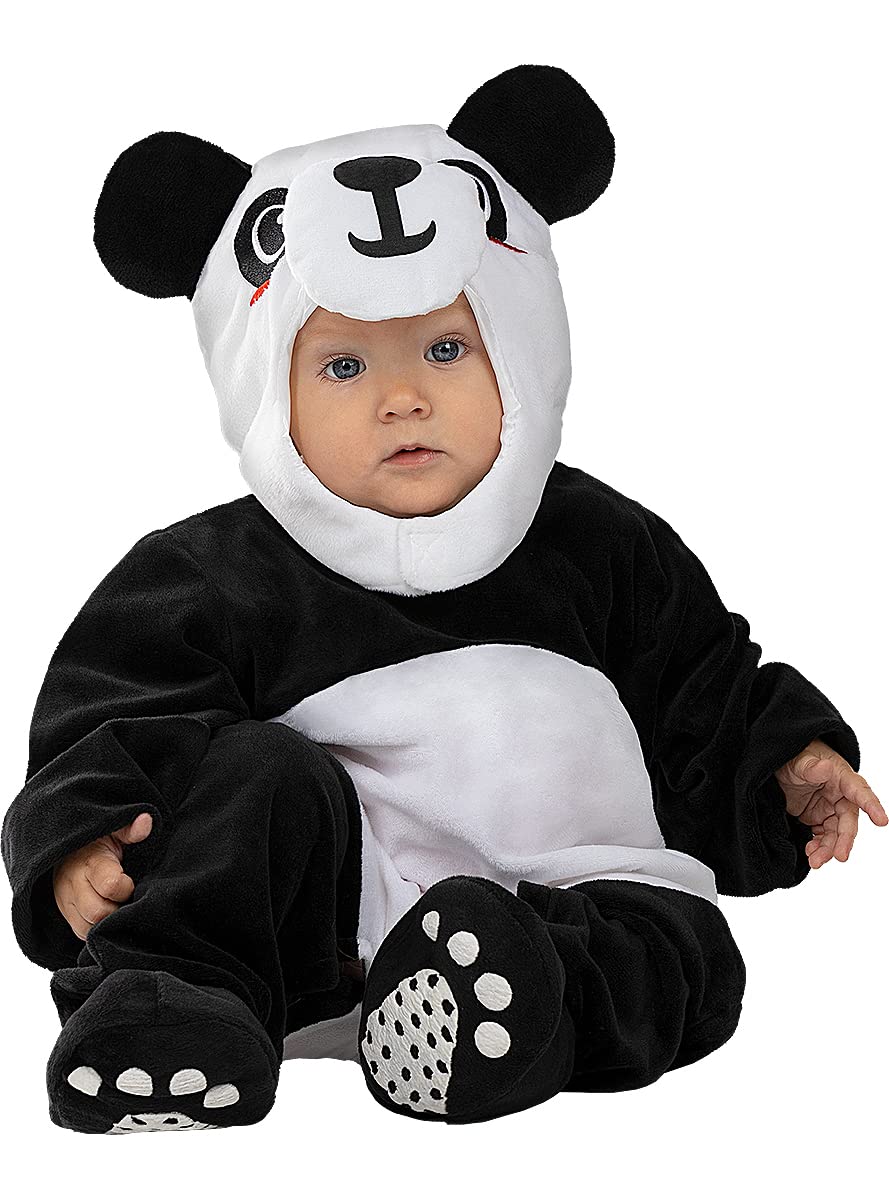 Funidelia | Panda Costume for Babies for baby Animals, Bear - Costumes for kids, accessory fancy dress & props for Halloween, carnival & parties - Size 12-24 months - White