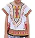 Raan Pah Muang RaanPahMuang Unisex Bright African White Children Dashiki Cotton Shirt