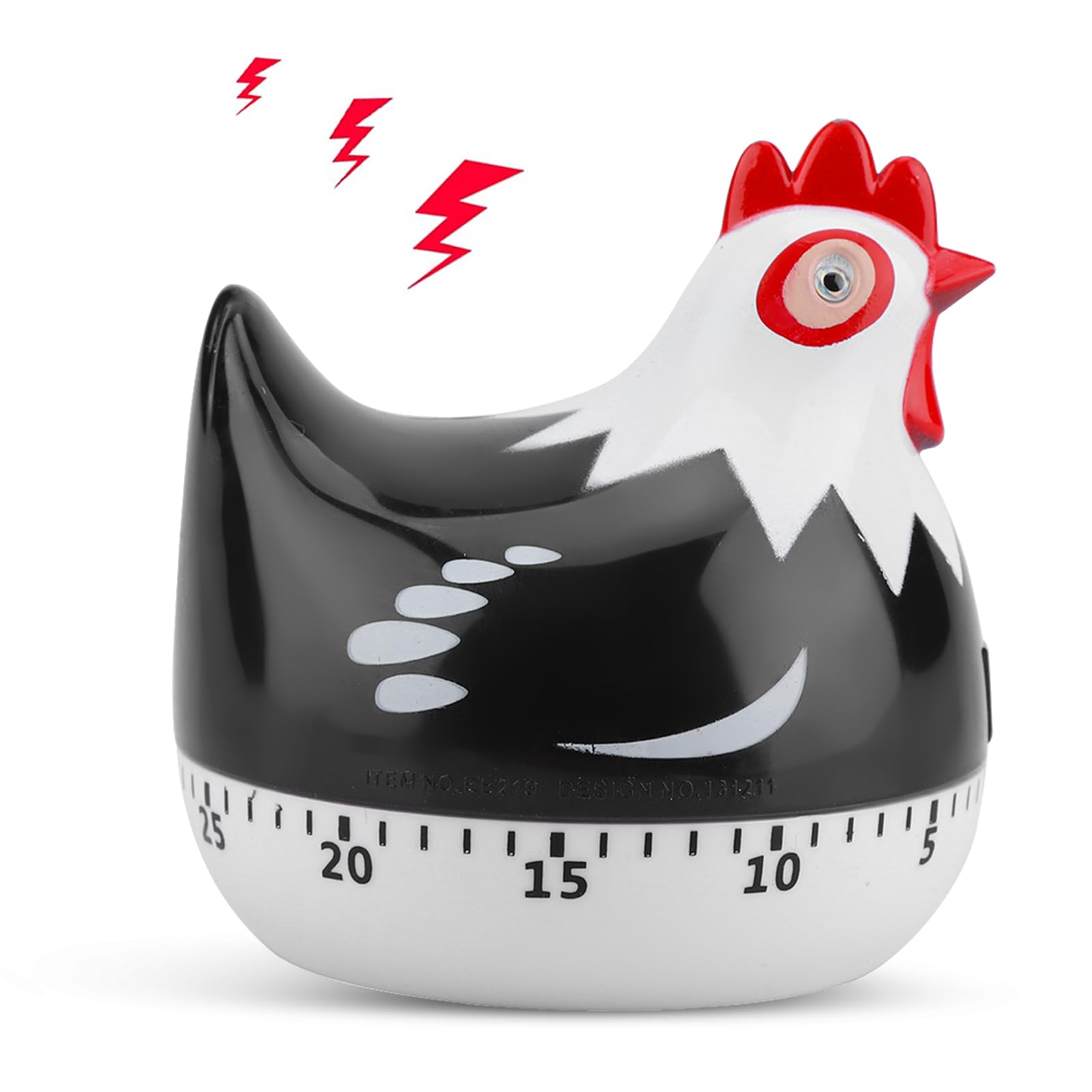 60 Minute Mechanical Kitchen Timer Chicken Shaped Timer Cute Cartoon Chicken Kitchen Countdowntimer with Loud Alarm Wind Up Cookingtimer 2.55×2.55inch Mechanical Rotating Reminder Baking Cooking