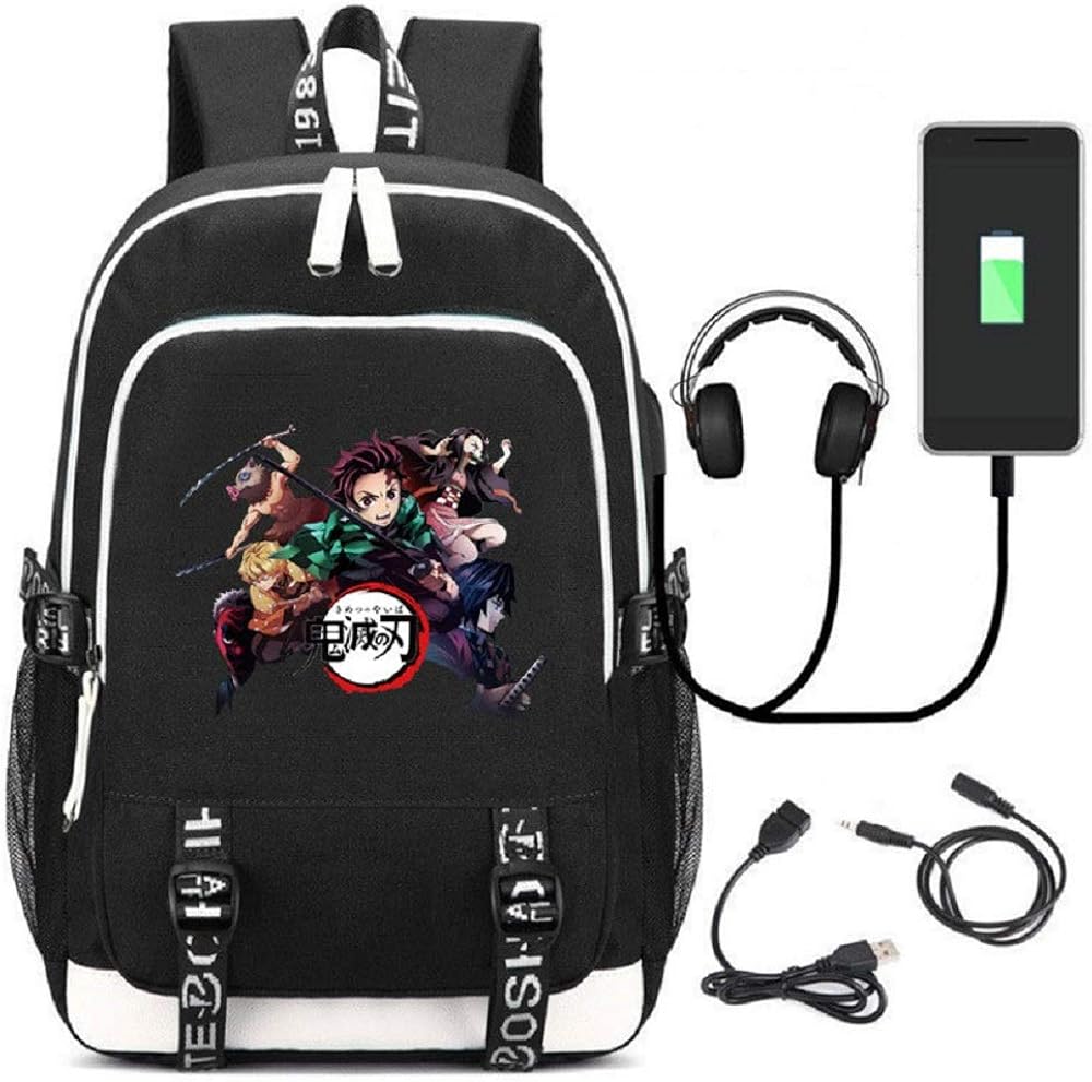 Voltageup Boy's Demon Slayer Backpack, 3D Print Anime Bags Comic Fans