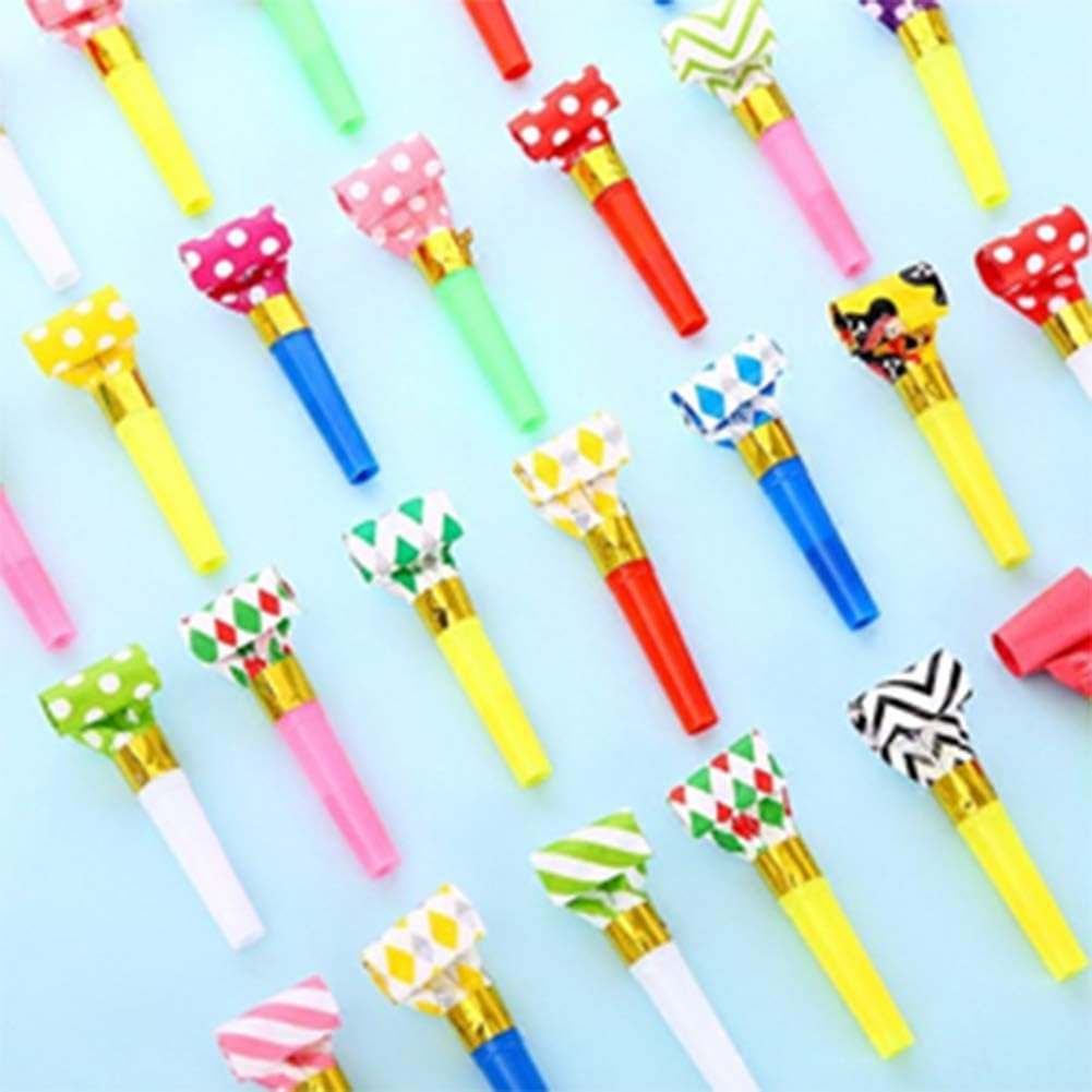 Koogel 100 Pcs Party Blower, Colorful Birthday Noisemakers Birthday Blow Horns Party Horns Party Whistles New Years Party Noisemakers Party Blowouts Whistles Party Blowouts Party Favors Noise Makers: Toys & Games