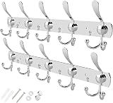 GlazieVault Coat Hooks for Wall 2 Pack Stainless Steel Heavy Duty