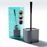 Heavy-Duty Toilet Plunger with Enclosed Holder &ndash; Black | Freestanding toilet plunger set with a plastic caddy &amp; durable steel handle in matte black. Compact &amp; modern