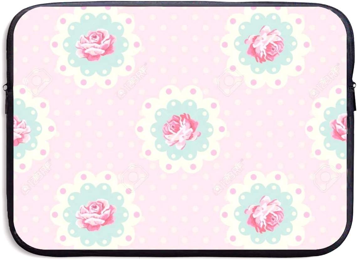Retro Polka Dotted Backdrop Laptop Sleeve Bag Zipper Shockproof Tablet Case Laptop Protective Cover 13/15 Inch