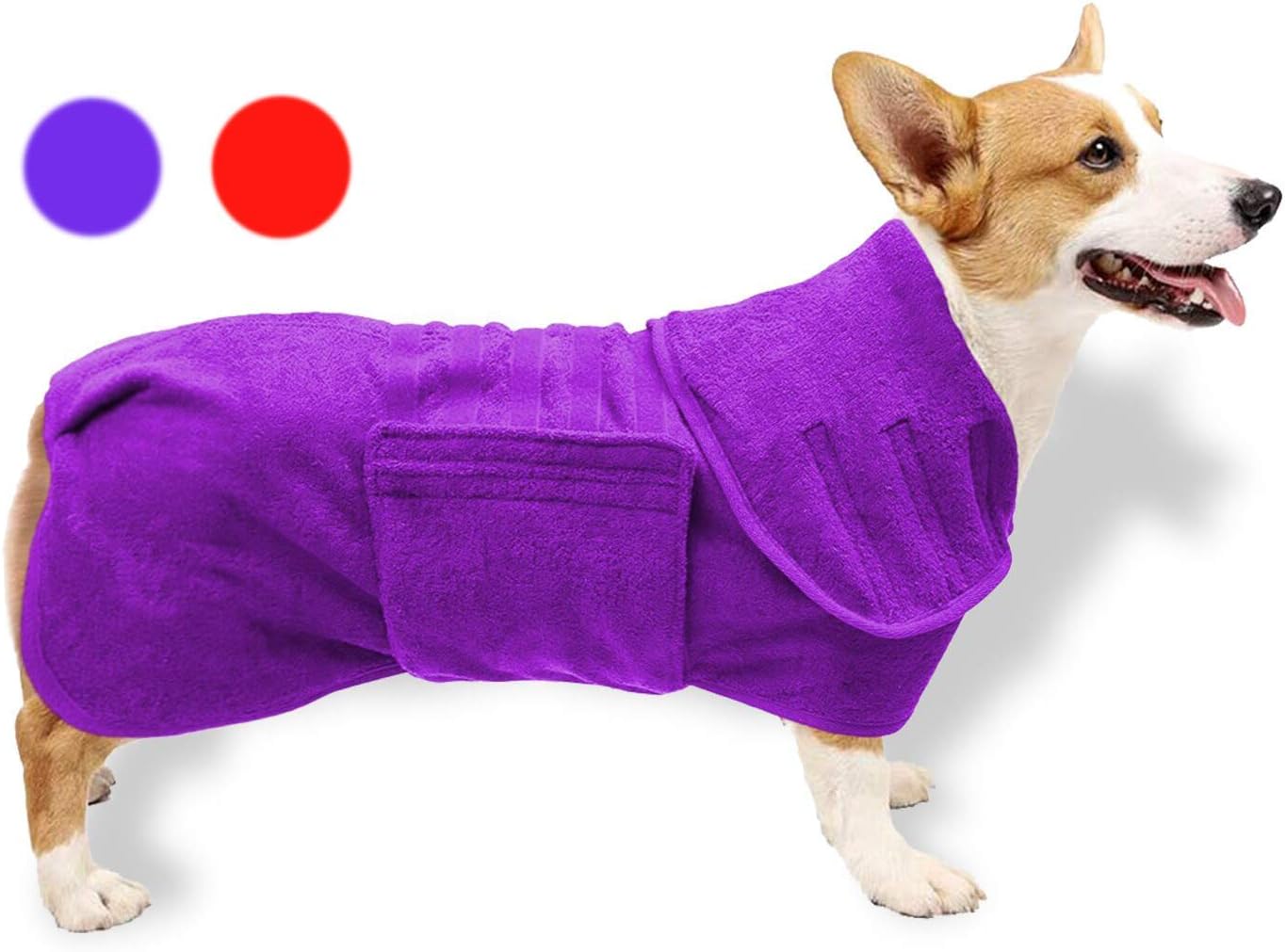 GZGZADMC Dog Drying Coat, Adjustable Microfibre Dog Towel Robe, Fast
