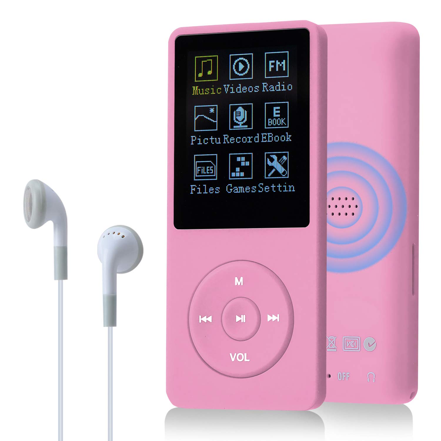 COVVY Slim Music Player 8 GB Portable Lossless Sound 70 Hours Screen MP3 Player Support up to 64 GB (Pink)