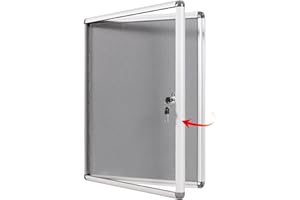 SWANCROWN Fabric Bulletin Board Enclosed Wall-Mounted Display Case for Office Classroom Home,26x20inch(4xA4)