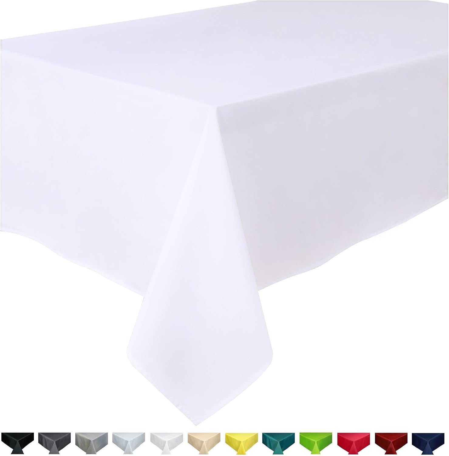 Extra Large Rectangular Fabric Tablecloth 150x250cm 59"x98" White