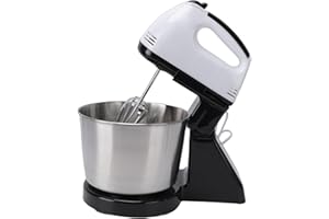 Oreilet Stand Mixer, 2L Household Food Mixer with 7 Speed, Egg Whisk, Dough Hook, Electric Bread Dough and Cake Mixers Tilt H