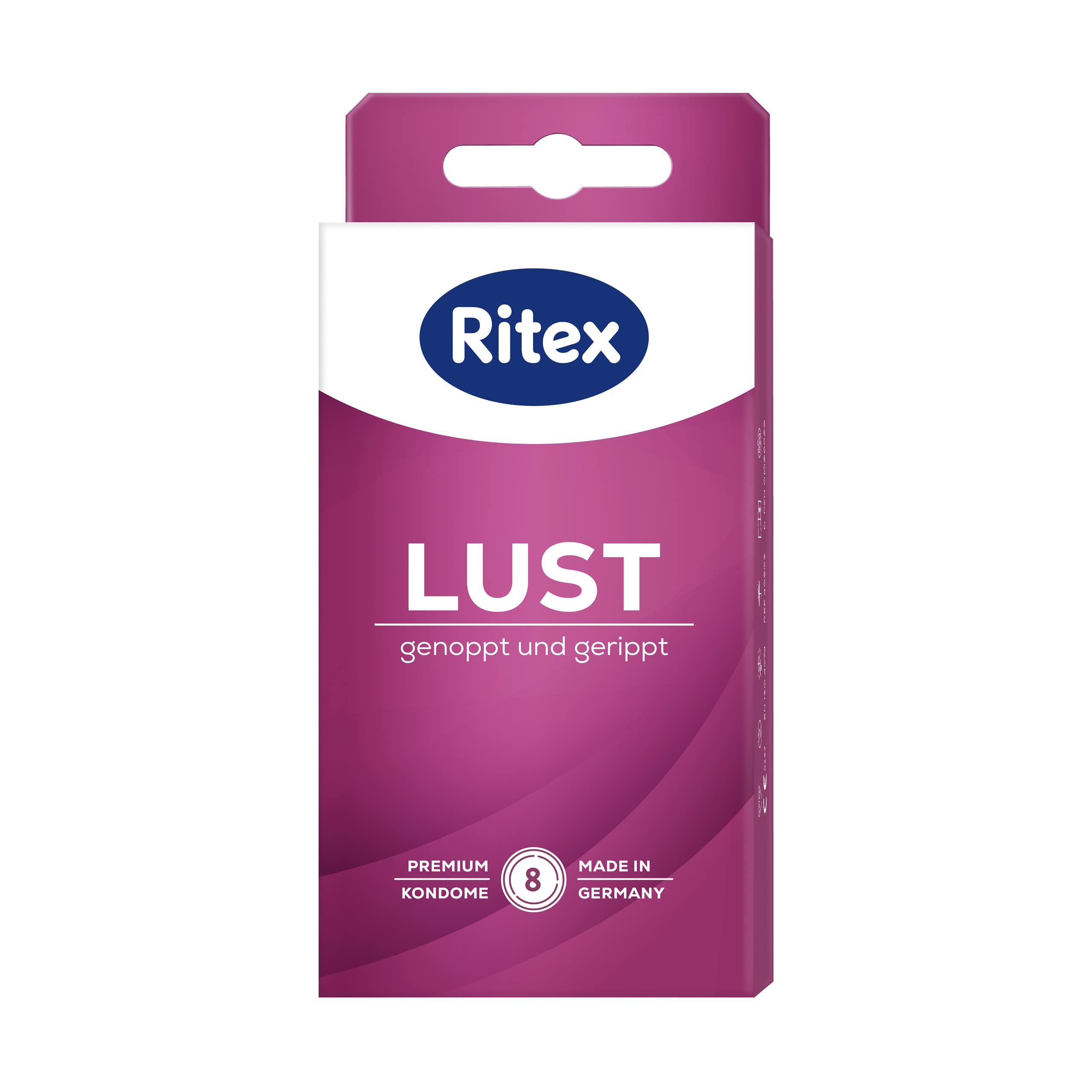 Ritex Lust Condoms Nubbed & Ribbed 8 Pack