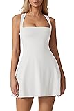 QINSEN Square Neck Athletic Dress for Women