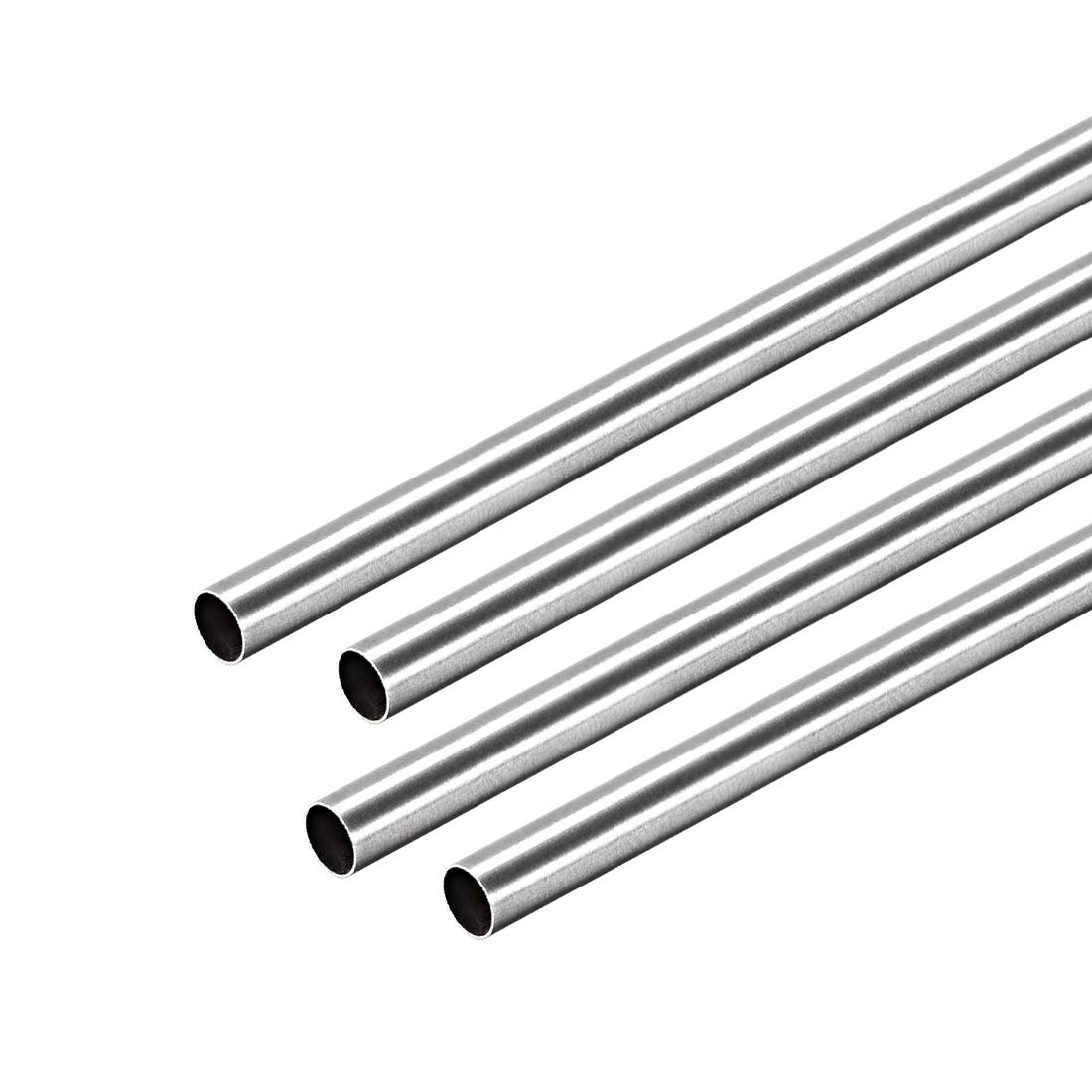 uxcell 304 Stainless Steel Round Tubing 5mm OD 0.2mm Wall Thickness 250mm Length Seamless Straight Pipe Tube 4 Pcs