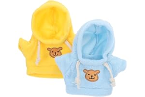 BESTonZON 2pcs Bear Doll Dress Up Clothes: Stuffed Animals Outfit, Replaceable Bear Clothes, Hoodie