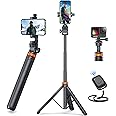 EUCOS Newest 62" Phone Tripod, Tripod for iPhone & Selfie Stick Tripod with Remote, Upgraded iPhone Tripod Stand & Travel Tri