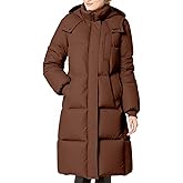 Long Puffer Jacket for Women Hooded Quilted Jacket Padded Warm Winter Thick Coat with Pockets