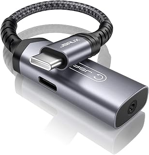 JSAUX USB C Kopfhörer Adapter und Laden, Typ C auf 3.5mm Klinke Adapter 2 in 1 USB-C Audio Adapter für Samsung S20/S20+/Note 20/Note10/A80, Huawei P40/P30/P20/Mate30, iPad Pro, iPad Air, Pixel Grau