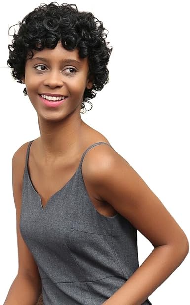 Amazon Com Shamrock58 Women Short Black Brown Front Curly