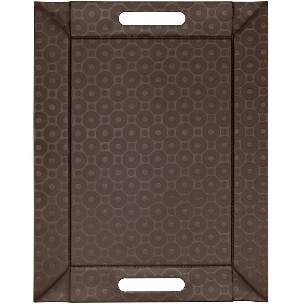 Freeform Reversible Faux Leather Tray, Chocolate Circles, 55x41cm