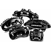 Power Stop S4728BLK Rear/Front Pair of High-Temp Black Powder Coated Calipers
