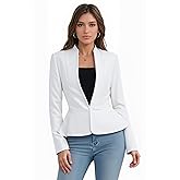 Hybrid & Company Women's Casual Work Office Elegant Open Front Premium Nylon Blazer Jacket